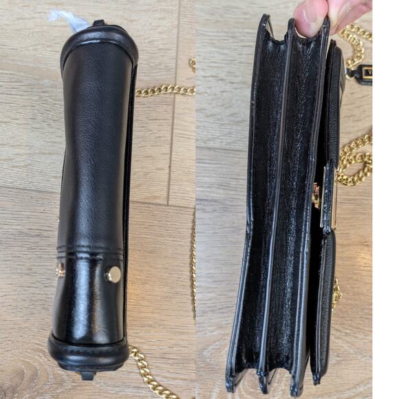 NEW Victorias Secret Crossbody Shoulder Bag Black Gold Chain Small Ltd Edition - Picture 9 of 10